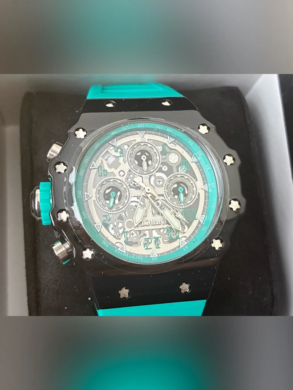 Invicta Turquoise and Black Men's Chronograph Watch